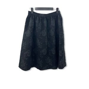 Be In Black Floral Knee Length Skirt Size M
